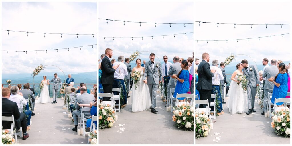 bride and groom exiting ceremony