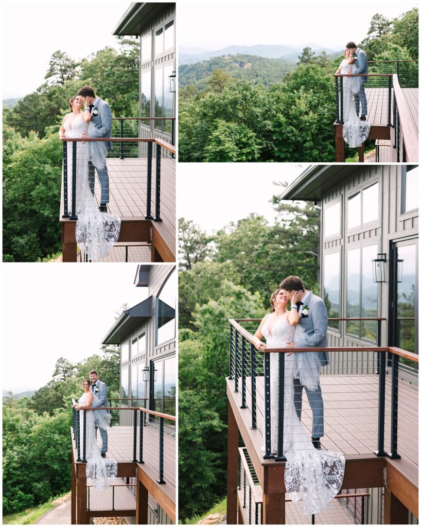 bride and groom portraits in the smoky mountains