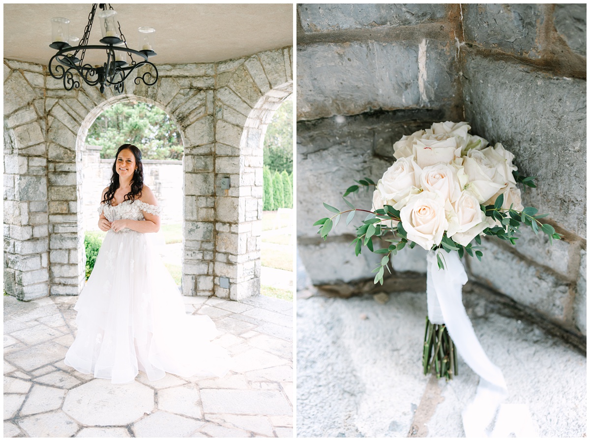 bride before first look with groom