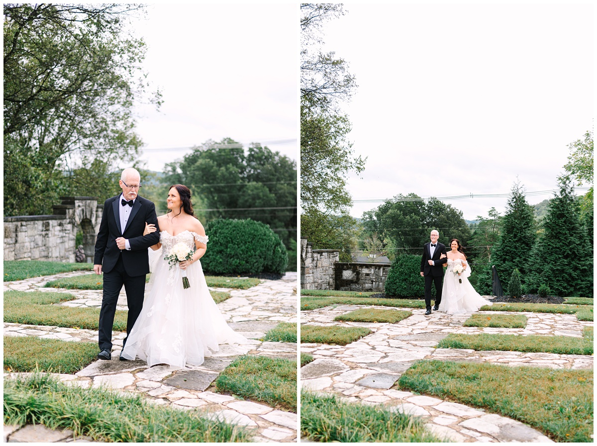 bride and her father walking down the aisle