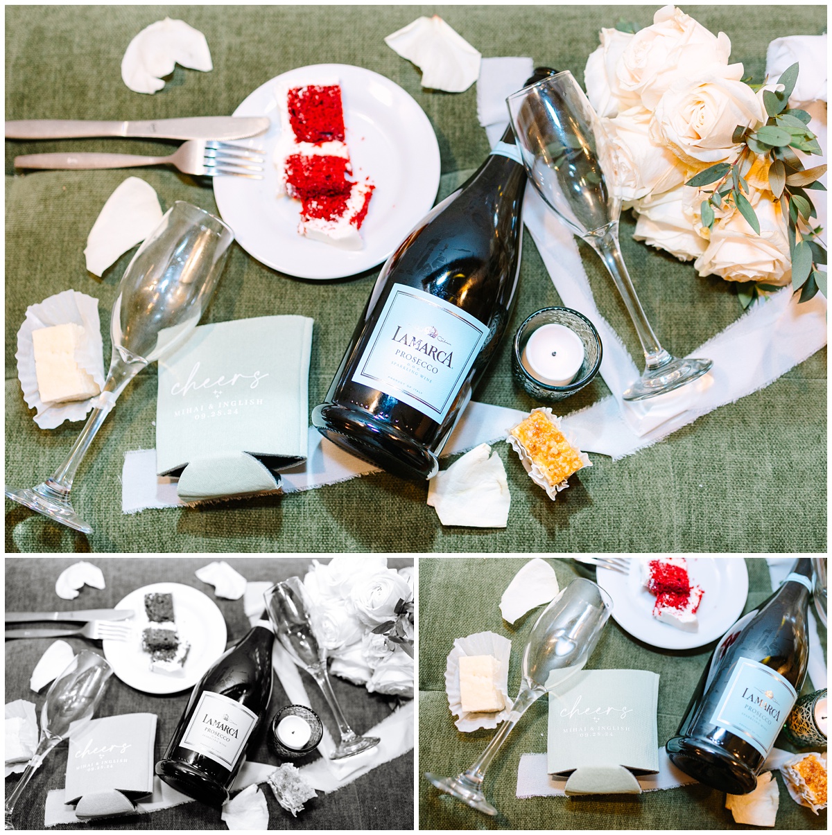 wedding reception flat lay photo