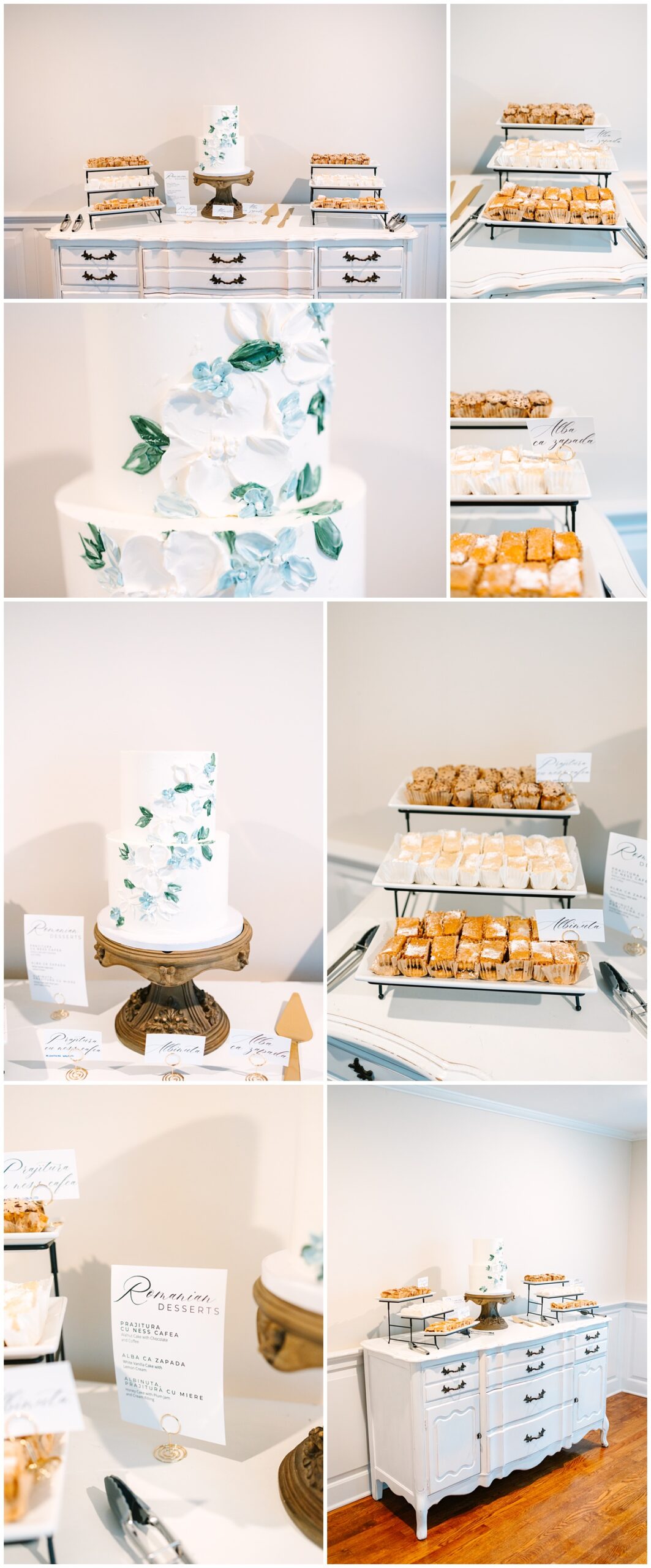 wedding cake and romanian dessert detail