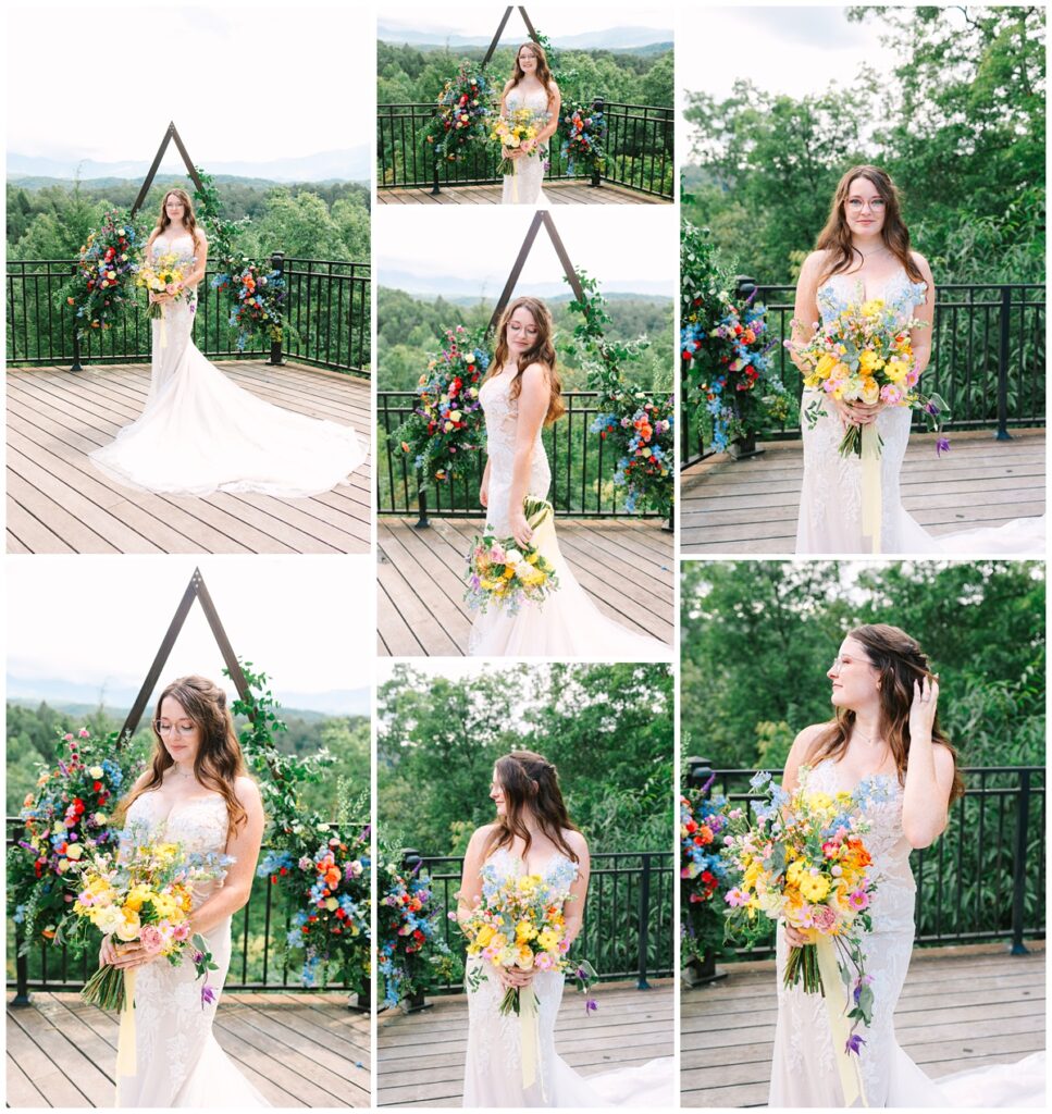 bridal portraits at the venue at greenbrier estate in gatlinburg, tennessee