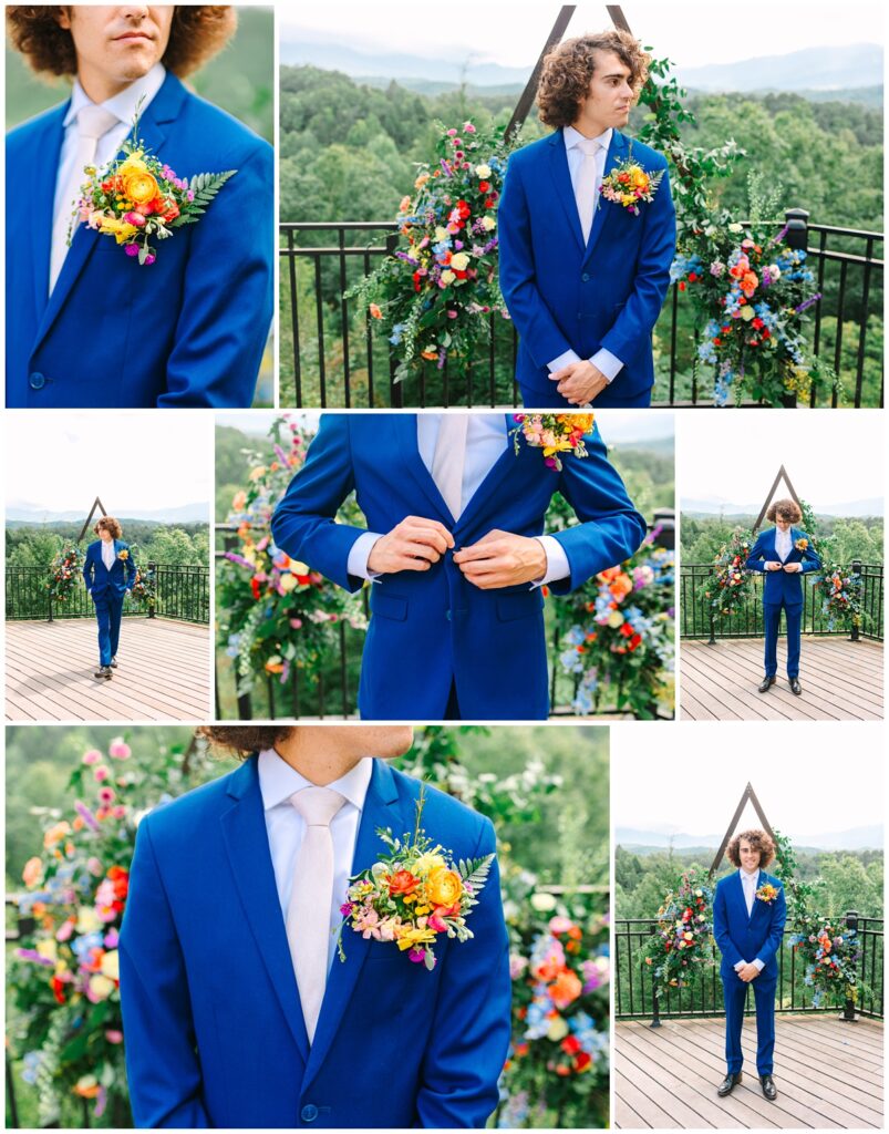 groom portraits at the venue at greenbrier estate in gatlinburg, tennessee