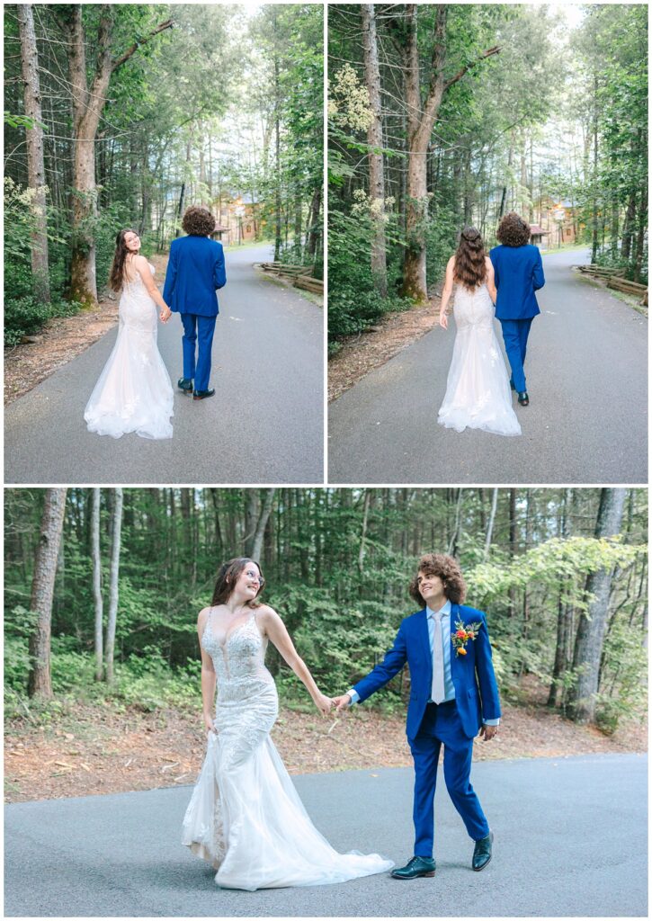 bride and groom sunset photos at the venue at greenbrier estate