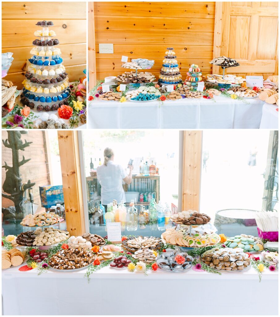 pittsburg dessert table at a summer wedding in gatlinburg, tennessee