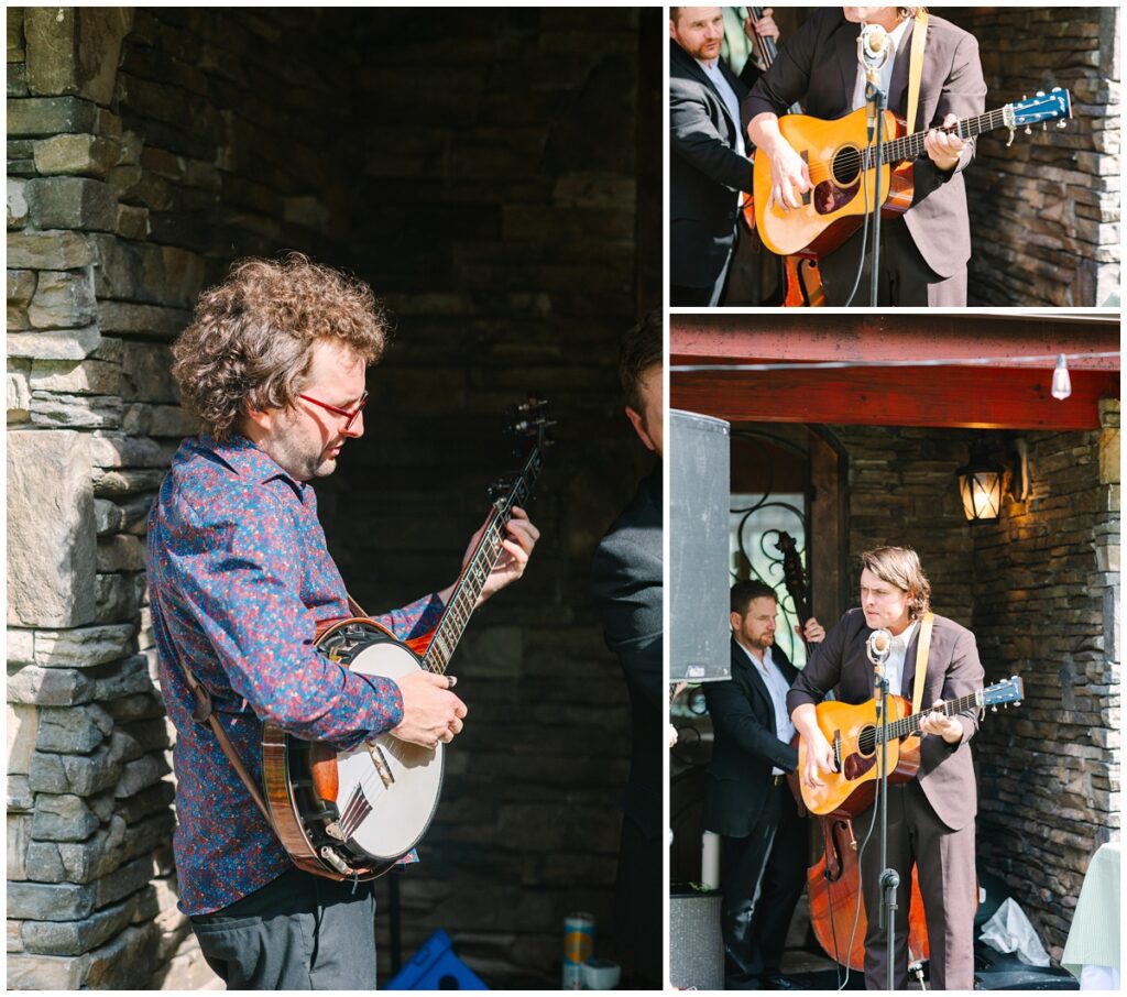 bluegrass band performing at cocktail hour