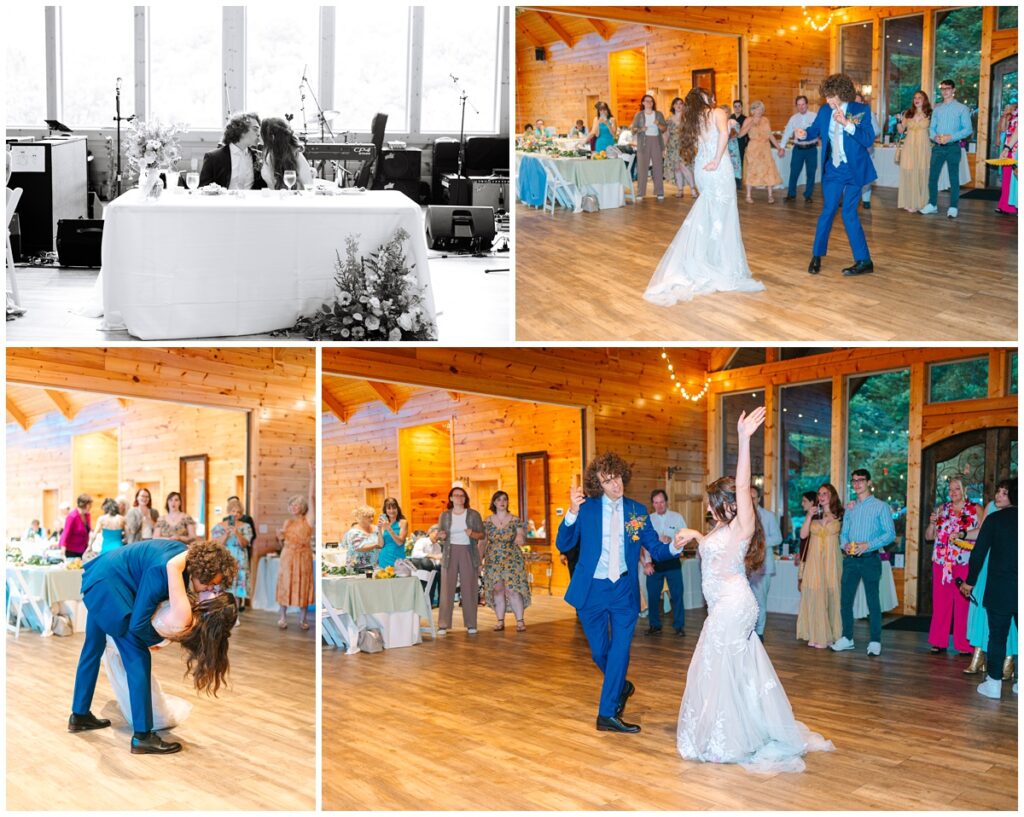 bride and groom at the reception