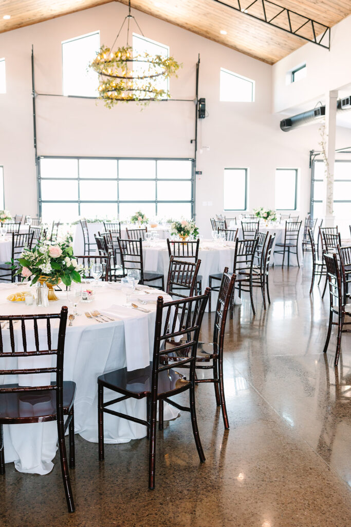 the indoor reception hall at andersonville wedding venue