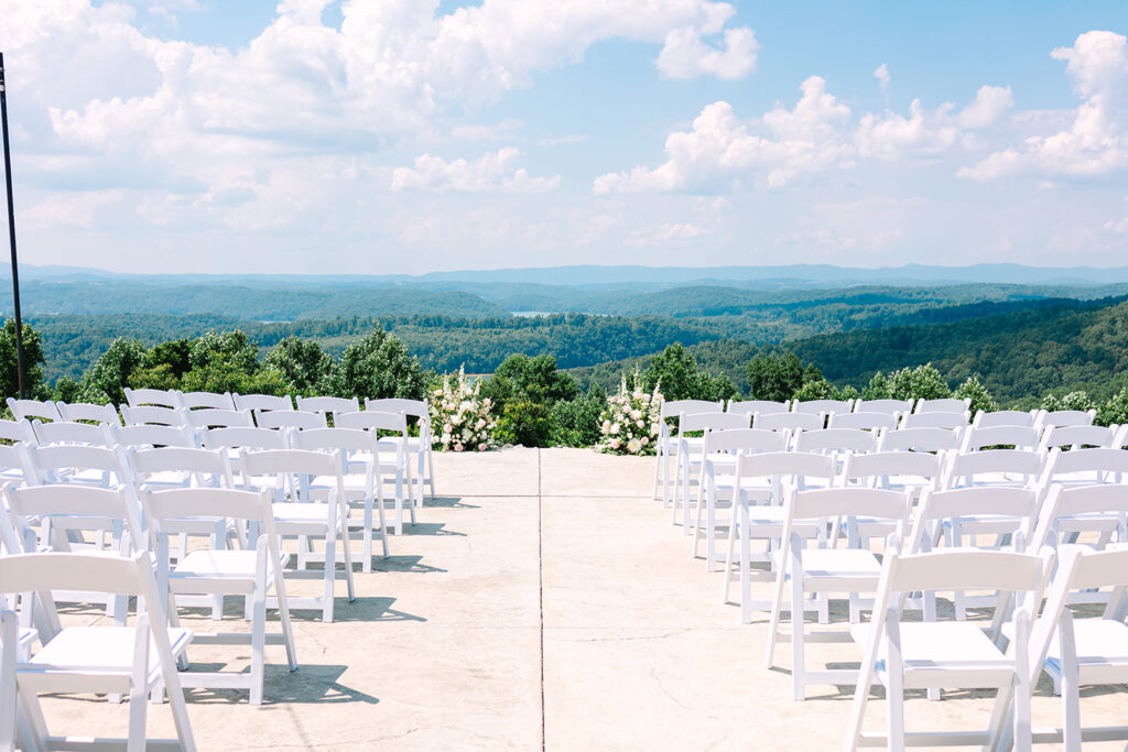 ceremony site overlooking the great smoky mountains and norris lake