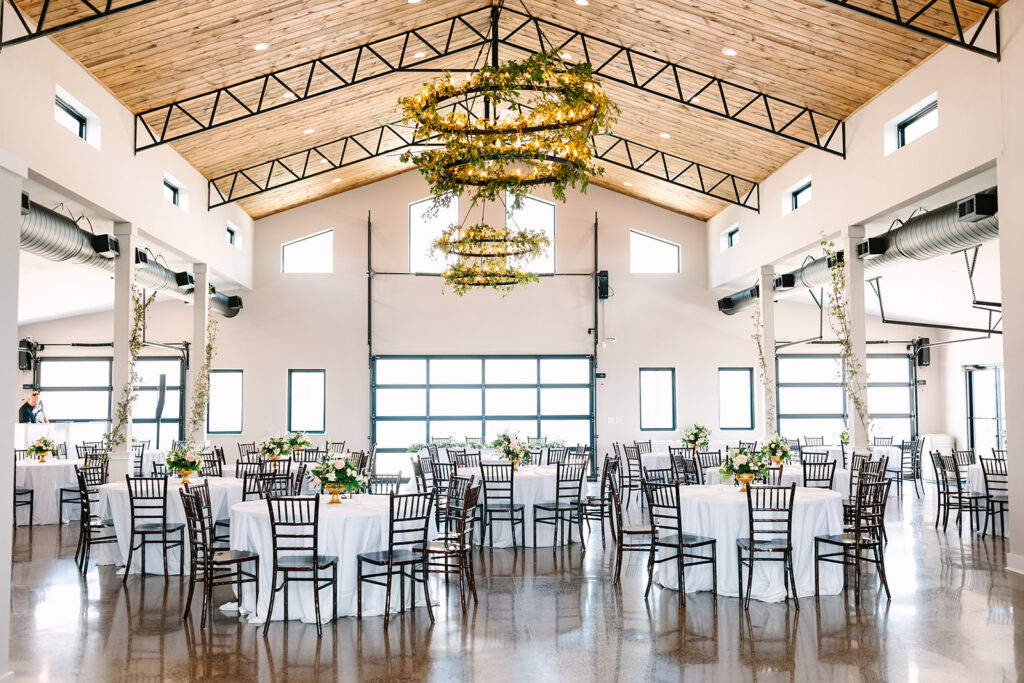 the indoor reception hall at andersonville wedding venue