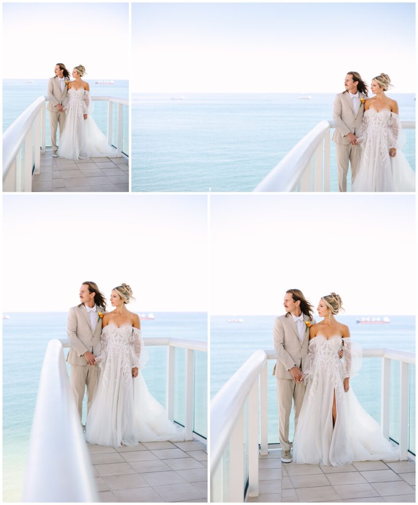 Wedding photos overlooking the ocean