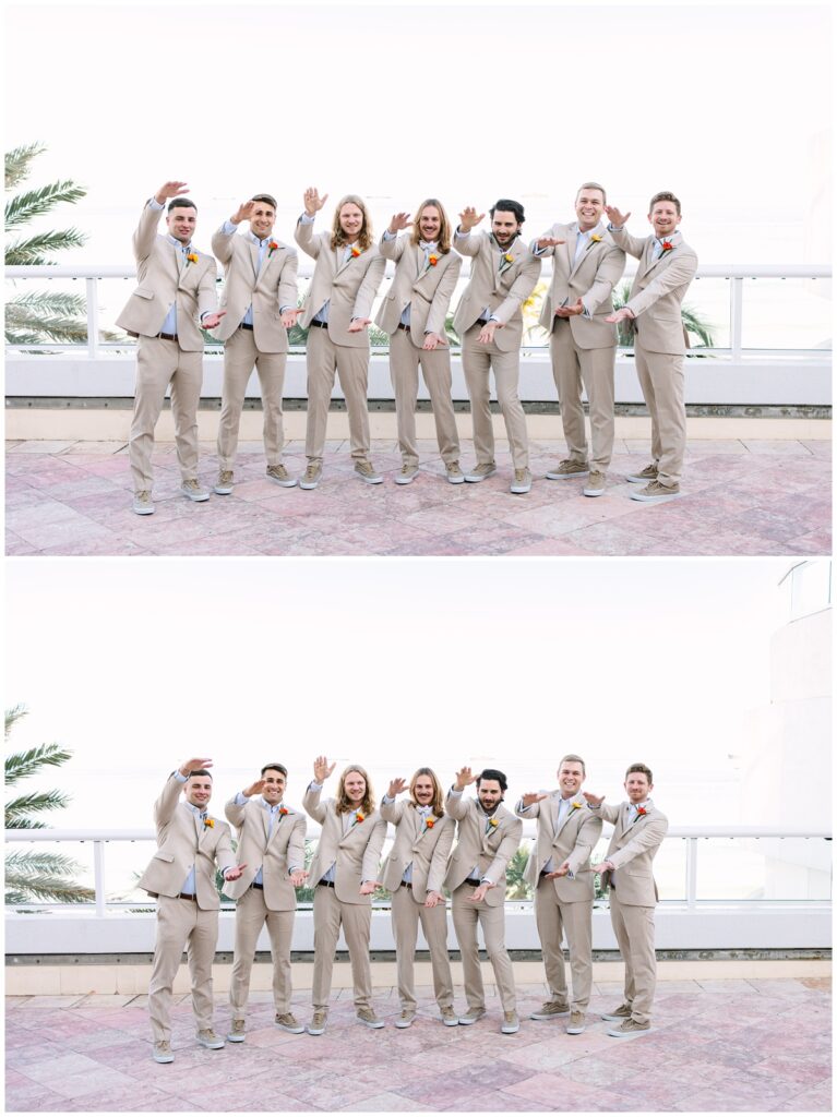 groomsmen gator chomp photos