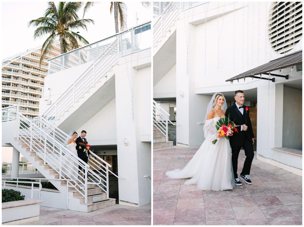 father walking bride down the aisle