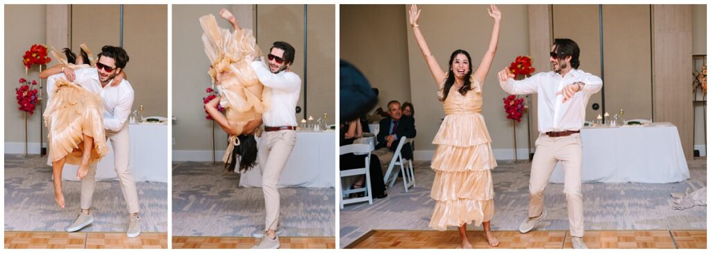 grand entrance into wedding reception