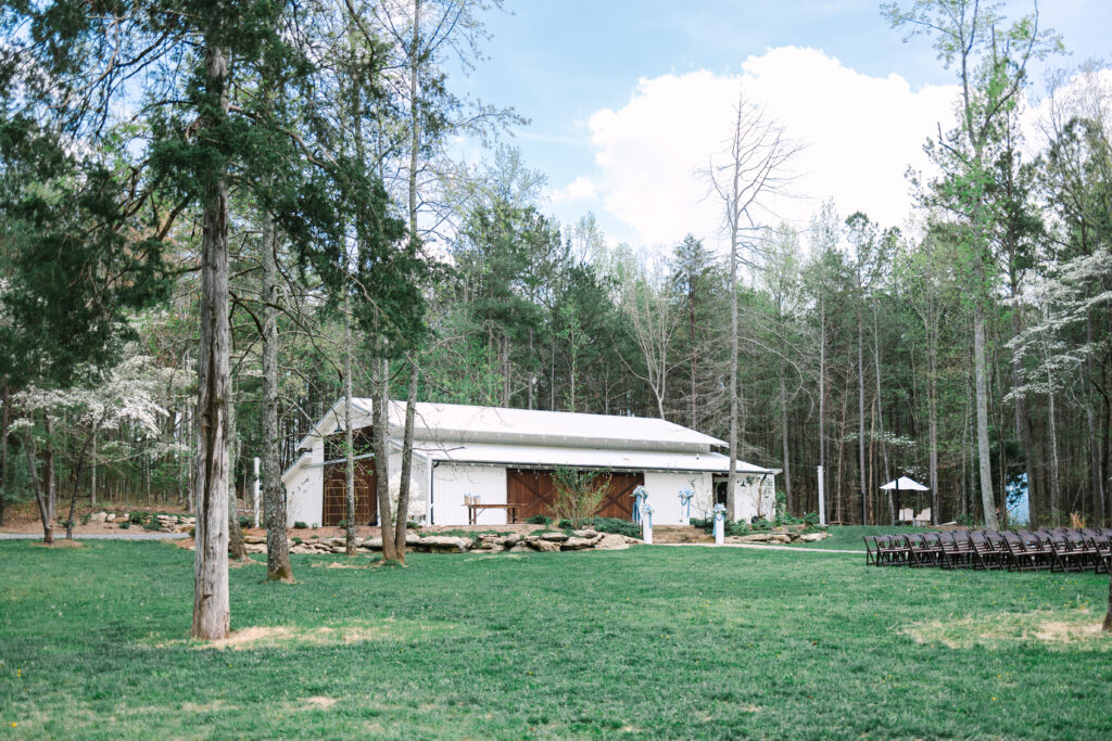 Hidden Springs Venue set up for wedding in april