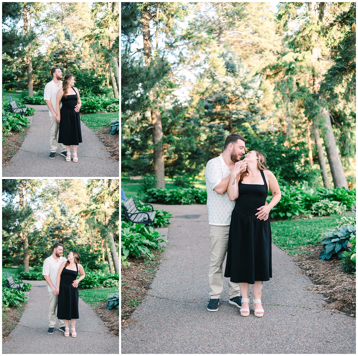 como zoo conservatory engagement photo on the outdoor pathway