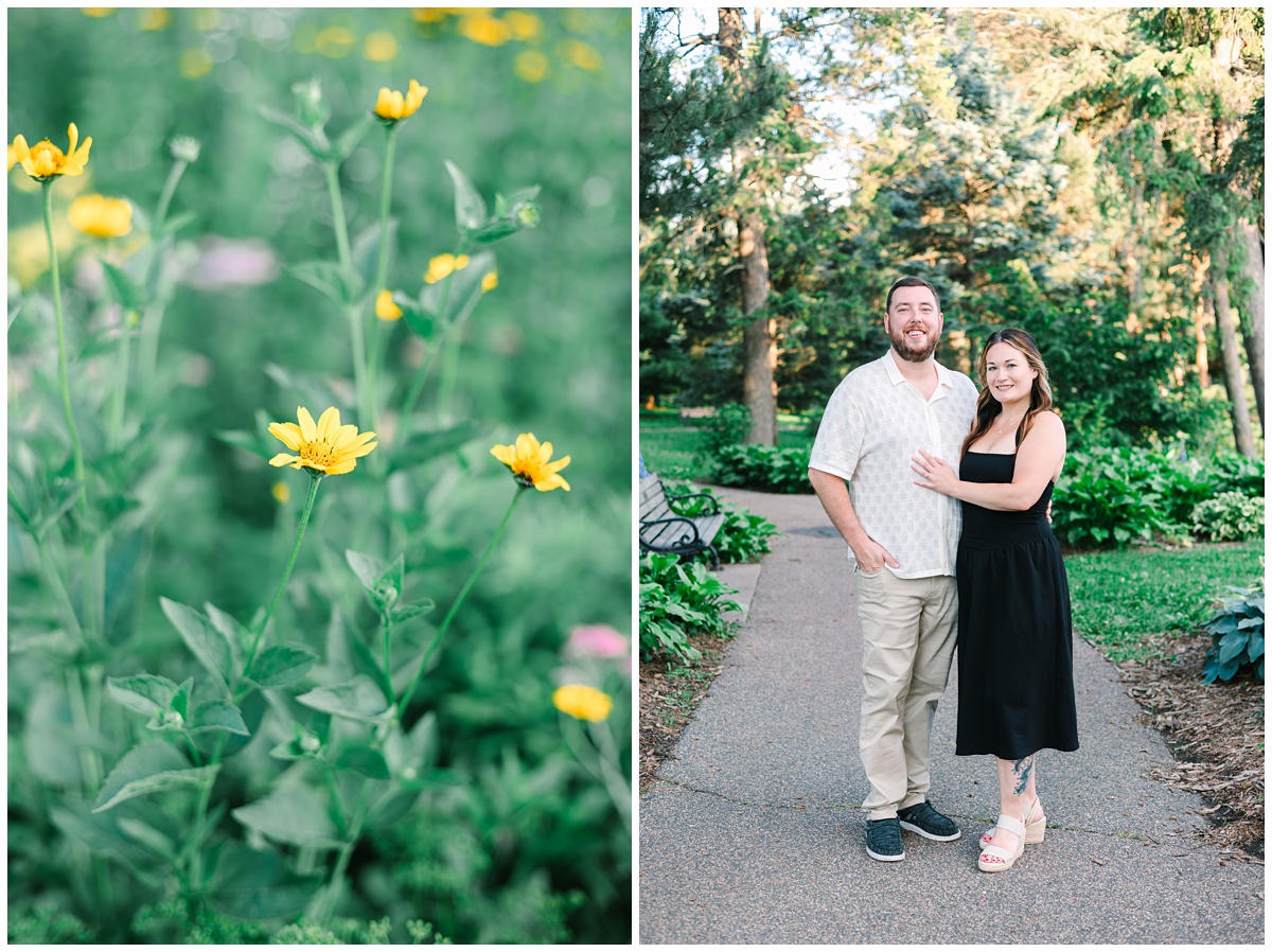como zoo conservatory engagement photo on the outdoor pathway