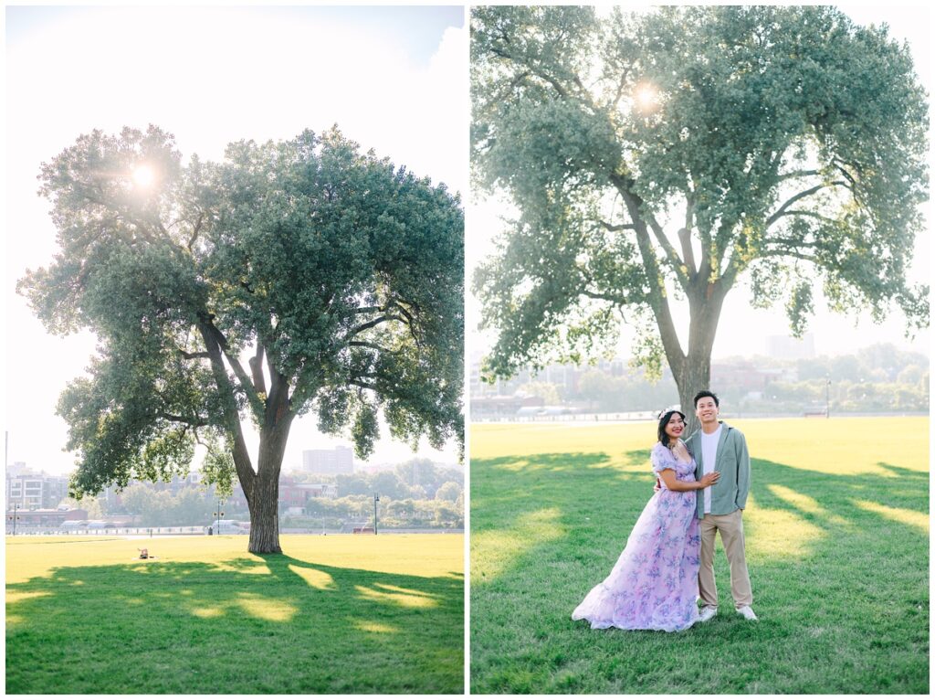 st. paul couple in front of eastern cottonwood Populus deltoides