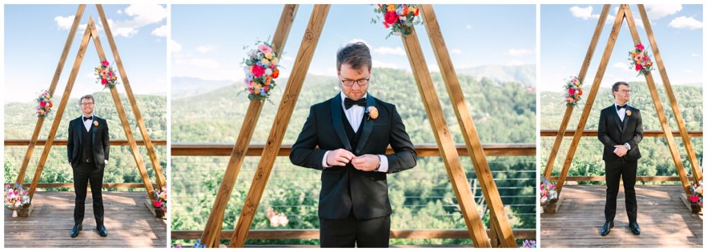 microwedding groom portrait at cielito lindo in tennessee