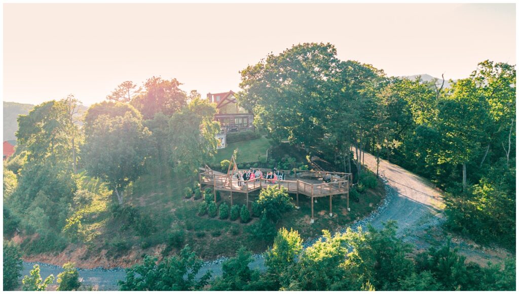 cielito lindo drone photo of wedding ceremony in tennessee