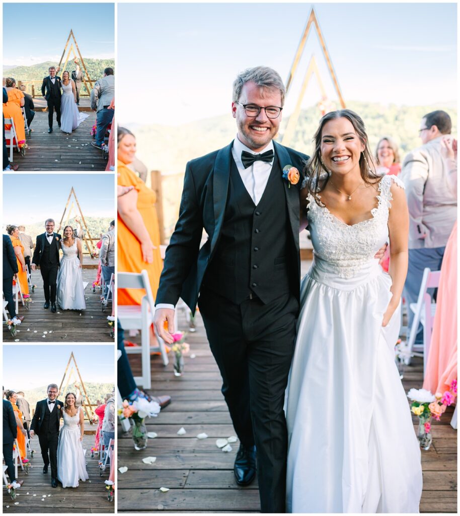 bride and groom recessional photo