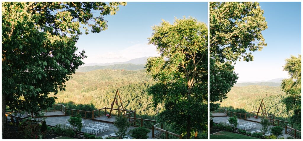 view of ceremony site at cielito lindo from the cabin patio