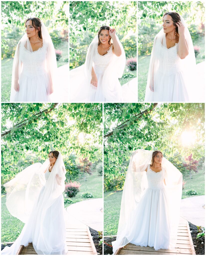 bridal portraits at sunset in east tennessee