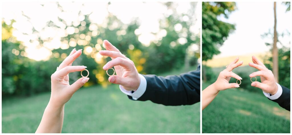 bride and groom unique ring photo