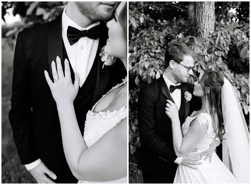 black and white newlywed portrait at cielito lindo in tennessee