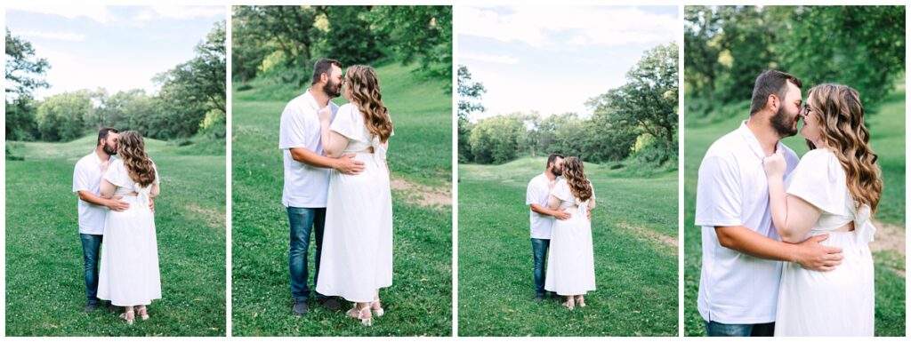 engaged couple posing for their engagement photoshoot