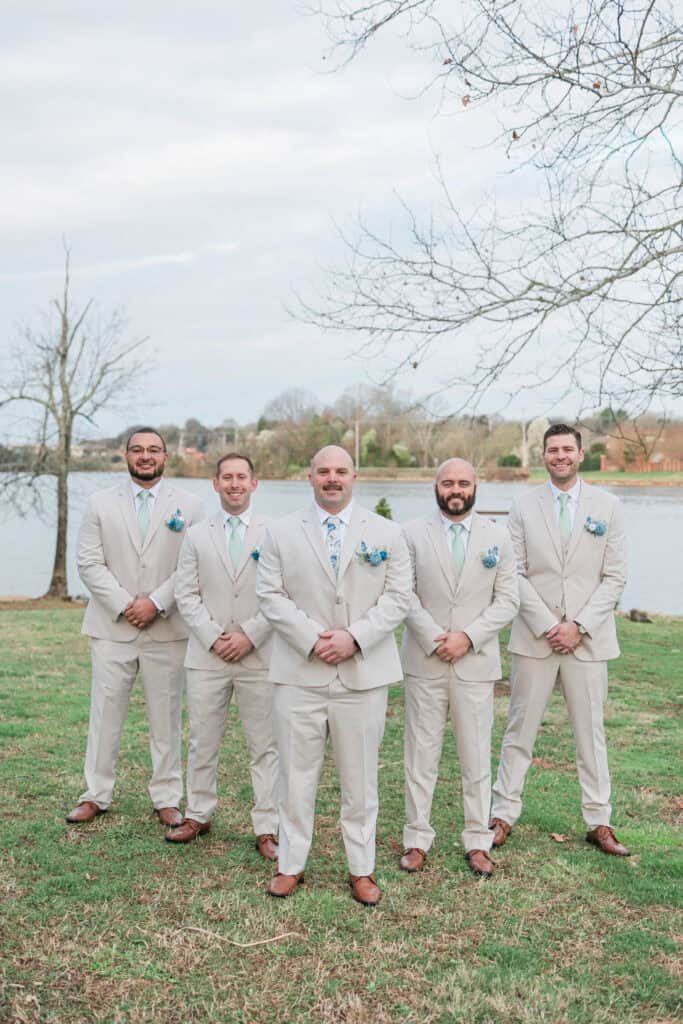 Sarah + Jake Wedding Groom laughing with his groomsmen