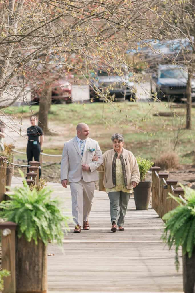 Sarah + Jake Wedding Family walking down the aisle