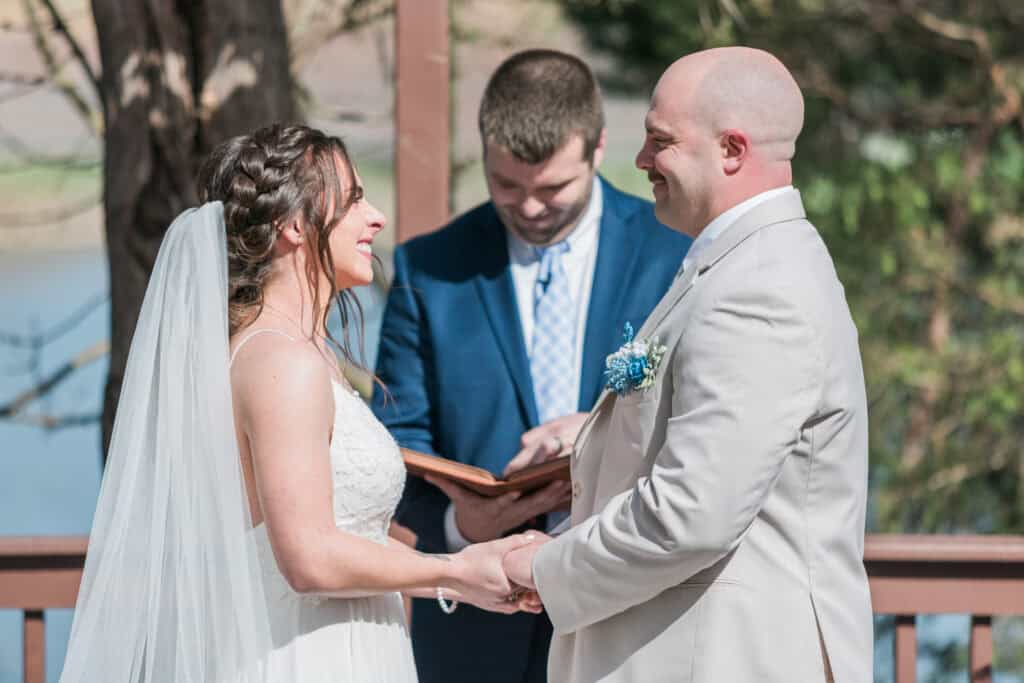Sarah + Jake Wedding Groom reading his vows